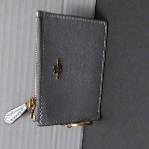 VGUC. Coach silver card holder / keychain.
